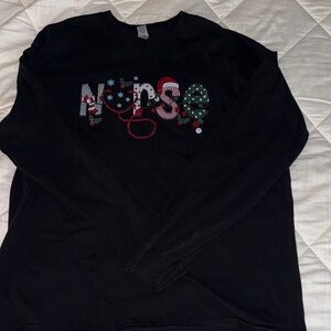 Black Glidin Custom Long Sleeve Christmas  Nurse Graphic Shirt